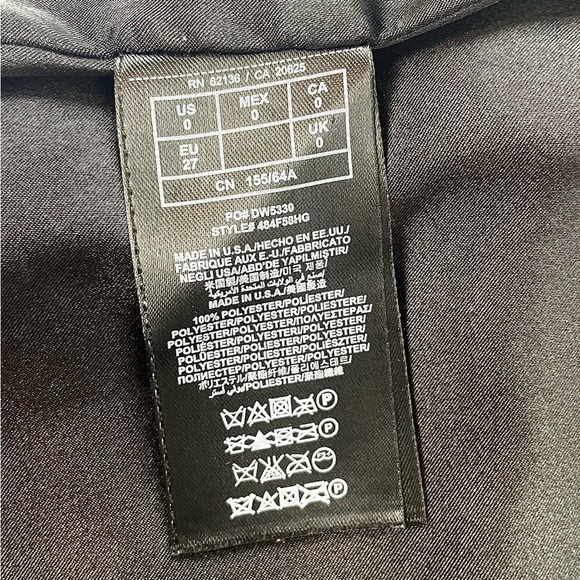 GUESS By Marciano Black Peplum Dress Size 0 Sleeveless Open Back Deep V-Neck - Picture 13 of 14